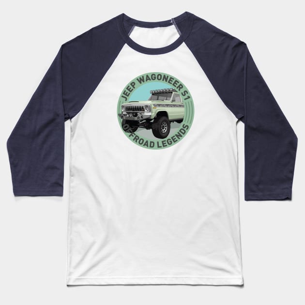 4x4 Offroad Legends: Jeep Wagoneer SJ Baseball T-Shirt by OFFROAD-DESIGNS